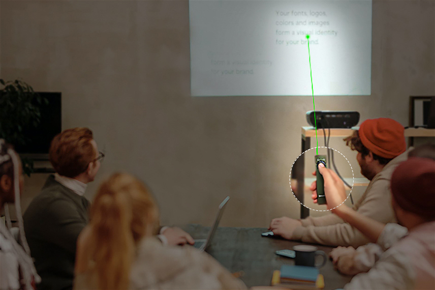 Arkfeld's green laser could be used for presentations