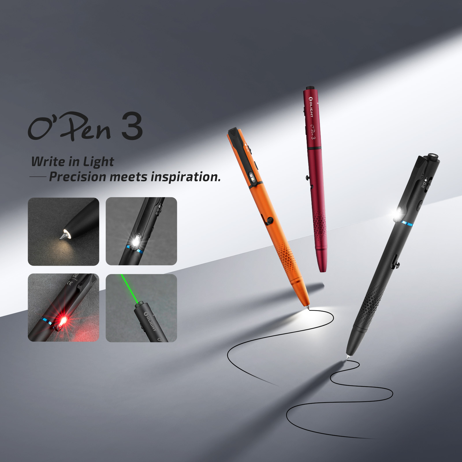 Open 3 multifunctional pen light